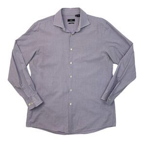 Boss Hugo Shirt Mens 17 SLIM Fit Heliotrope Checkered Button Up Long Sleeve